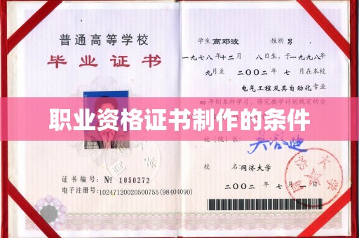 邵阳职业资格证书制作的条件